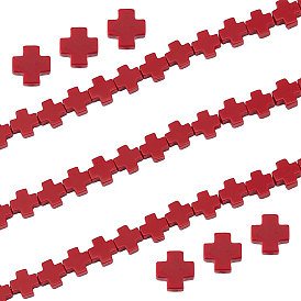 1 нити синтетических коралловых бусин, окрашенные, крестик