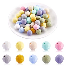 100Pcs Silicone Beads 15mm Multifaceted Round Silicone Beads Bulk Polygonal Silicone Beads Set for DIY Necklace Bracelet Key Chain Craft Jewelry Making