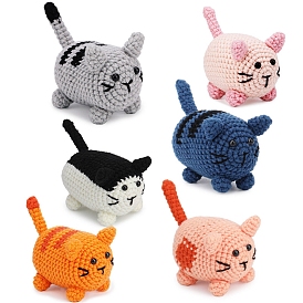 DIY Crochet Kits, including Yarns and Filling Cottons, 1Pc Crochet Needle, 1Pc Eye Needle, 3Pcs Stitch Marker and 2Pcs Eye Cabochon