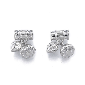 Подвески из латуни с покрытием из стручков лотоса и бутонов, без никеля 