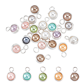 20шт. подвески из круглой медной проволоки с ракушками и жемчугом, серебряный цвет гальваническим