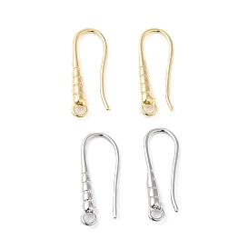 Brass Earring Hooks, Ear Wire, with Loops