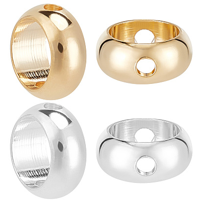 52шт 2 цвета латунные бусины рамки, долговечный, круглые кольца