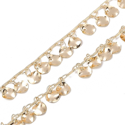 Латунные плоские круглые цепи ручной работы, для ожерелья браслеты решений, долговечный, пайки, с катушкой