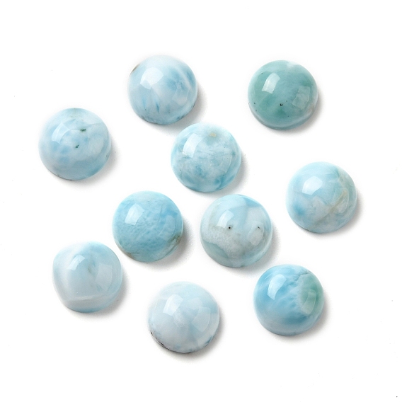 Натуральные ларимарские кабошоны, полукруглый