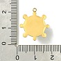 Ion Plating(IP) 304 Stainless Steel Pave Shell Pearl Pendants, Sun Charms, Real 14K Gold Plated