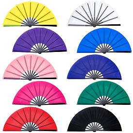 10Pcs 10 Styles Polyester Fan Display Decorations, with Plastic, for Home Office Desktop Decoration