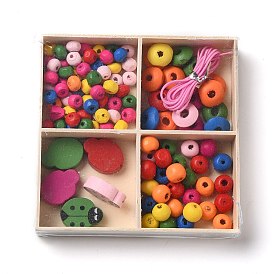 Ensemble de bijoux en bois d'érable, thème de la journée des enfants, kits de fabrication de bricolage, couleur mixte