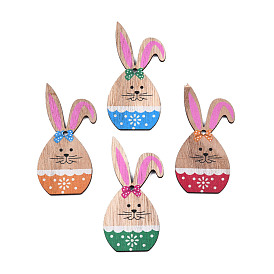 Single-Sided Printed Wood Big Pendants, Rabbit Charm