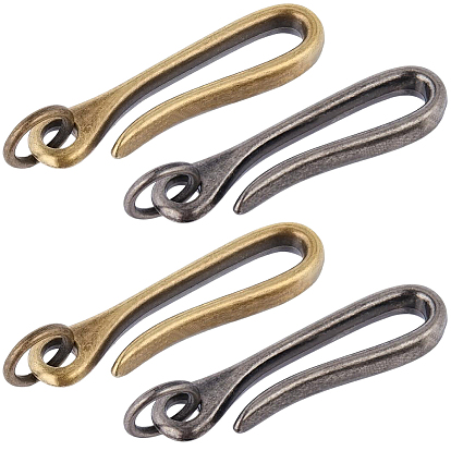 4 шт. 2 цвета застежки-крючки из сплава в тибетском стиле, с прыжковых колец, для изготовления брелка