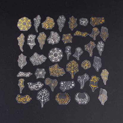 Autocollants adhésifs laser en plastique imperméables, autocollants de matériel décoratif de scrapbook bricolage, couleur mixte