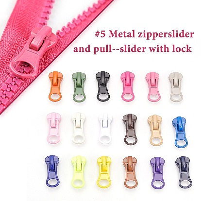 BENECREAT 76Pcs 19 Colors Zinc Alloy Replacement Zipper Sliders, for Luggage Suitcase Backpack Jacket Bags Coat