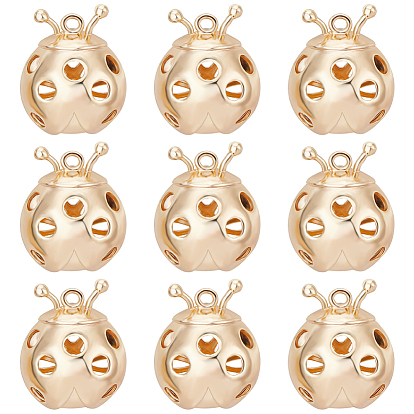 10 латунные подвески шт., полый, коровка, без никеля 