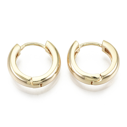 Brass Huggie Hoop Earrings, Nickel Free, Ring
