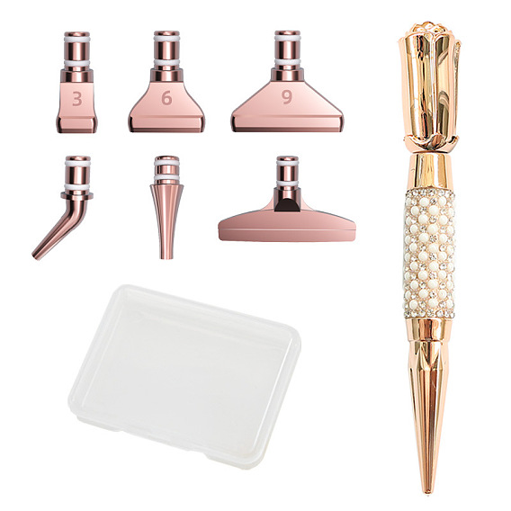 Diamond Painting Point Drill Pen, Rose, Twinkling Diamond Painting Tools, with 6 Style Replacement Metal Pen Tips & Storage Box