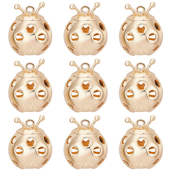 10 латунные подвески шт., полый, коровка, без никеля 