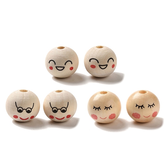 Древесина европейского бисера, круглый с лицом