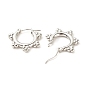 304 Stainless Steel Flower Hoop Earrings for Women