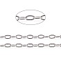304 Stainless Steel Cable Chains, Soldered, with Card Paper, Flat Oval