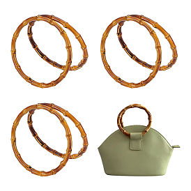 6шт. бамбуковые ручки для сумок, кольцо