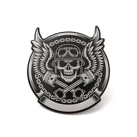 Skull & Wing Alloy Brooch for Backpack Clothes