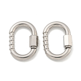 304 Stainless Steel Screw Carabiner Lock Charms, for Necklaces Making