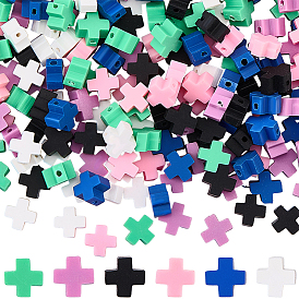 240 шт 6 цвета бусины из полимерной глины ручной работы, крестик