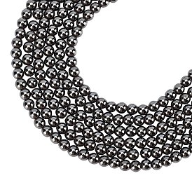 ARRICRAFT Non-Magnetic Synthetic Hematite Beads Strands, Grade A, Round