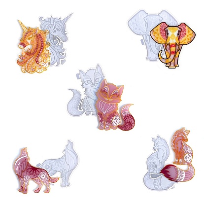 Elephant/Wolf/Fox DIY Wall Decoration Silicone Molds, Resin Casting Molds, for UV Resin, Epoxy Resin Craft Making