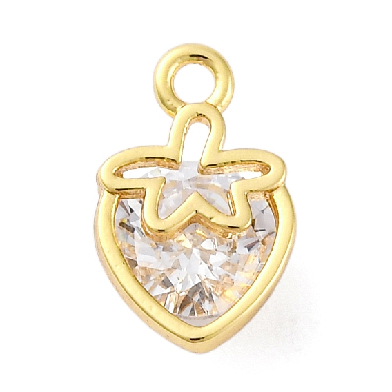 Латунные микро проложить кубического циркония прелести, без кадмия, без никеля и без свинца, клубника