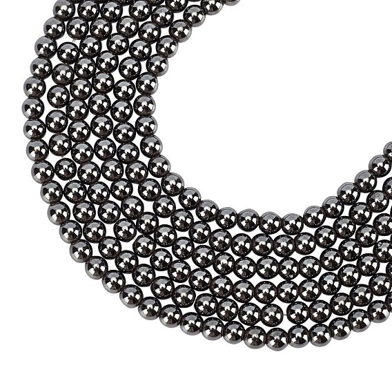 Non-Magnetic Synthetic Hematite Beads Strands, Beads Strands, Grade A, Round