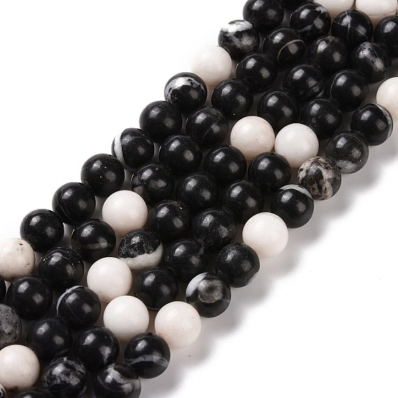 Природные зебры яшмы бисер нитей, круглые