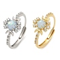 Латунные микро проложить пальцев кольца кубического циркония, луна, cmолой