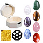 chakela crystal jade chakra egg set pendant geometric oval ornament colorful stone gift box