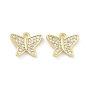 Латунные микропаве прозрачные подвески с фианитом, бабочка