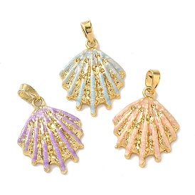 Латунь эмаль подвески, подвески в форме ракушек, золотые