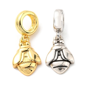 Brass European Dangle Charms, Large Hole Pendants, Lead Free & Cadmium Free, Insect Charm