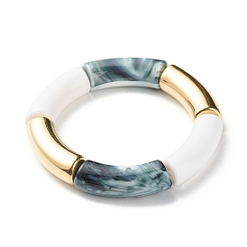 Браслет из бисера с изогнутой трубкой для девушек и женщин, браслет из акриловых и пластиковых бусин ccb