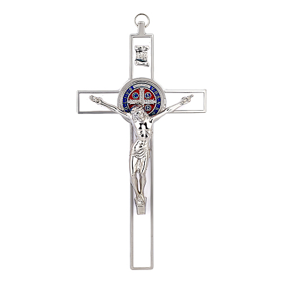 Zinc Alloy Enamel Big Pendants, Crucifix Cross Charms