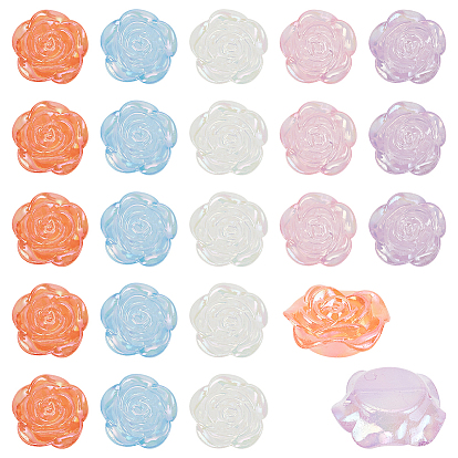 150 шт 5 цвета пластиковые бусины, с покрытием AB цвета, имитация желе, роза