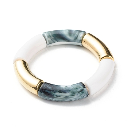 Браслет из бисера с изогнутой трубкой для девушек и женщин, браслет из акриловых и пластиковых бусин ccb