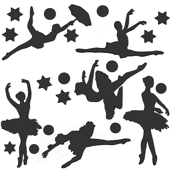 Miroir acrylique autocollant mural décoratif, fille ballet