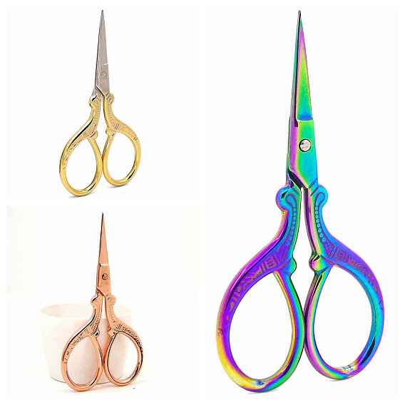 Ножницы из нержавеющей стали, ножницы для вышивания, швейные ножницы, с ручкой из цинкового сплава