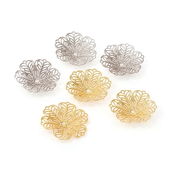 6 -лепестковые латунные причудливые колпачки для бус., долговечный, цветок