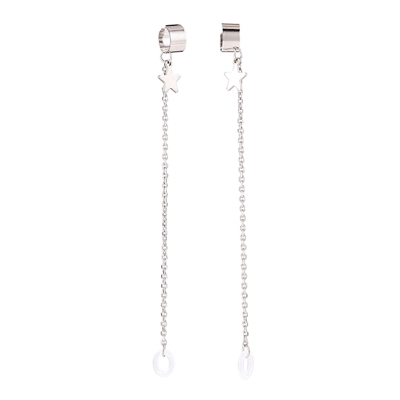 Creative Star Earring Strap, Cuff Earring with Long Tassel, Bluetooth Headset Anti-lost Earrings