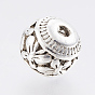 Tibetan Style Alloy Beads, Round with Butterfly