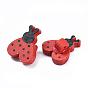 Pretty Ladybug Buttons, Wooden Buttons