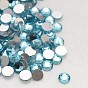 Glass Flat Back Rhinestone, Grade A, Back Plated, Faceted, Half Round