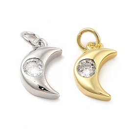 Micro cuivres ouvrent charmes de zircons, avec anneau de saut, charme de lune