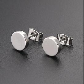 Minimalist Stainless Steel Geometric Round Earrings - Unique, Stylish, Modern.